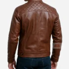 Men’s Brown Leather Jacket with Clean Classic Design