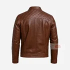 Men’s Brown Leather Jacket with Clean Classic Design