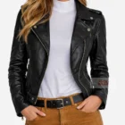 Women’s Premium Black Leather Motorcycle Jacket
