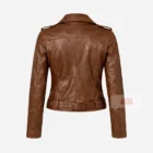 Women’s Premium Brown Leather Motorcycle Jacket